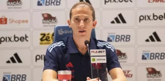 Filipe Luís em entrevista após jogo do Flamengo