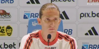 Filipe Luís em entrevista coletiva após a conquista do Carioca 2025