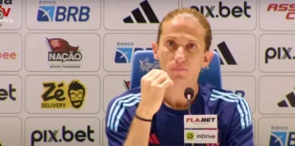 Filipe Luís em entrevista após jogo do Flamengo no Maracanã
