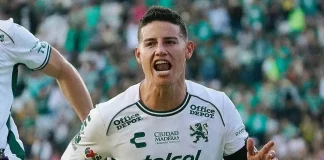 James Rodríguez em campo pelo Leon