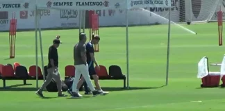 Filipe Luís e José Boto no Ninho do Urubu
