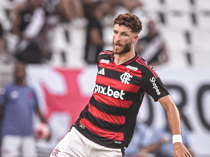 Leo-Pereira-Flamengo-1-0-Vasco-010325 Léo Pereira em campo na vitória do Flamengo sobre o Vasco