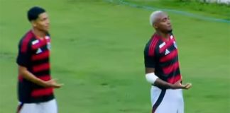 Lorran comemora gol na vitória do Flamengo sobre o Sampaio Corrêa na Copa Rio sub-20