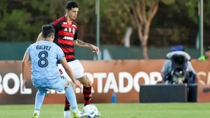 Pablo-Lucio-Flamengo-0-0-O’Higgins-Libertadores-sub-20-070325 Pablo Lúcio em campo pelo Flamengo contra o O’Higgins