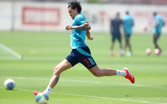 Pedro treina no Ninho do Urubu