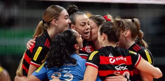 Jogadoras de Vôlei feminino do Sesc Flamengo