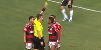 Bruno Henrique foi amarelado contra o Santos