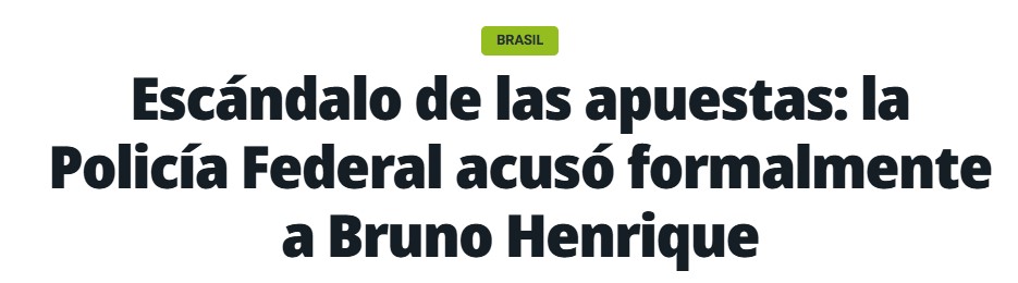 Jornal Olé da Argentina repercute o caso Bruno Henrique
