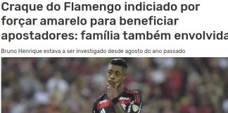Jornal Record de Portugal repercute o caso Bruno Henrique