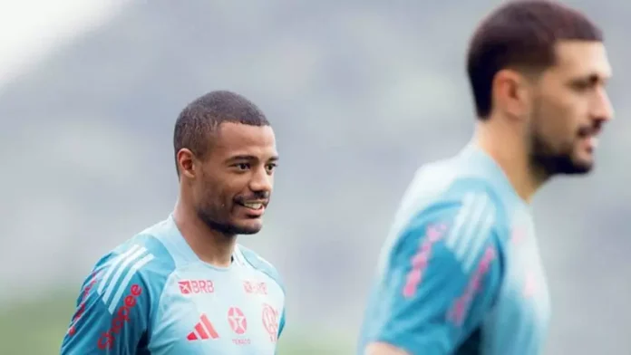 De la Cruz e Arrascaeta em treino do Flamengo non Ninho do Urubu