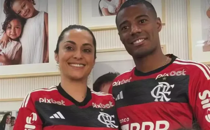 De la Cruz e sua esposa Vanesa Britos