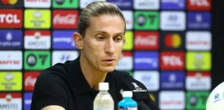 Filipe Luís em entrevista coletiva após vitória do Flamengo