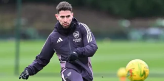 Jorginho em treino do Arsenal