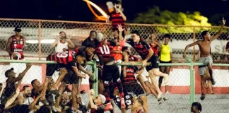 Lorran comemora gol pelo Flamengo sobre o Fluminense pela categoria sub-20