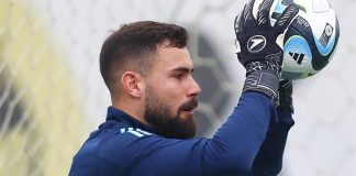 Matheus Cunha em treino do Flamengo no Ninho do Urubu
