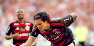 Pedro comemora mais um gol do Flamengo contra o Corinthians