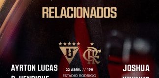 Relacionados do Flamengo para o confronto contra a LDU em Quito