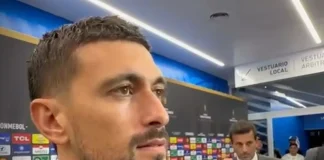 Arrascaeta em entrevista pelo Flamengo após empate contra o Central Córdoba