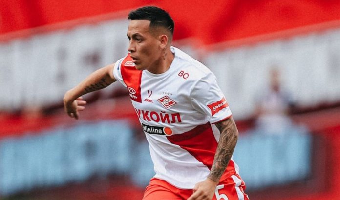 Esequiel Barco em campo pelo Spartak Moscou