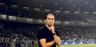 O técnico Filipe Luís na derrota do Flamengo para o Cruzeiro