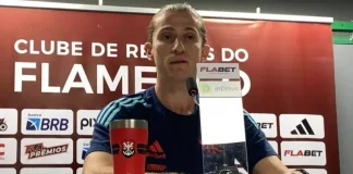 Filipe Luís em entrevista após vitória do Flamengo sobre o Palmeiras