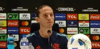 Filipe Luís em entrevista após jogo do Flamengo