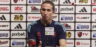 Filipe Luís em entrevista pós jogo do Flamengo