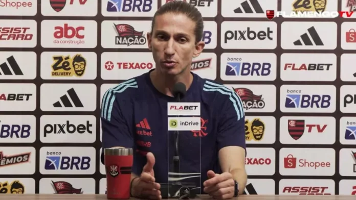 Filipe Luís em entrevista pós jogo do Flamengo
