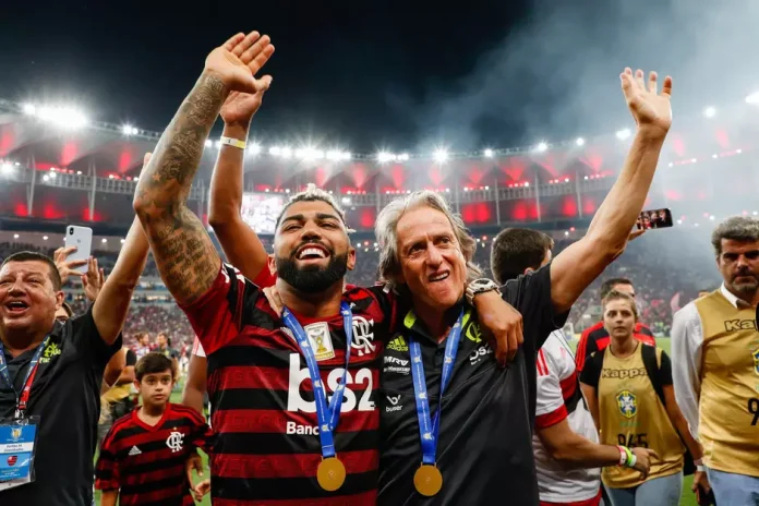 Gabigol e Jorge Jesus em mais um título pelo Flamengo