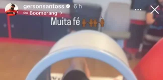 Gerson em tratamento no Ninho do Urubu