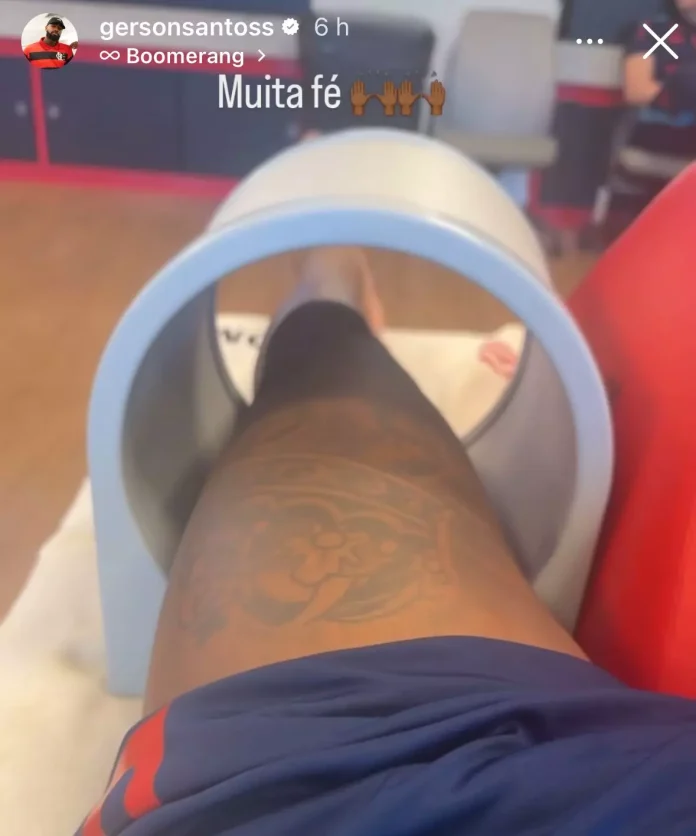 Gerson em tratamento no Ninho do Urubu