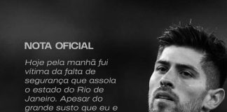 Nota oficial do goleiro Rossi, sobre a tentativa de assalto sofrida e tiros contra seu carro