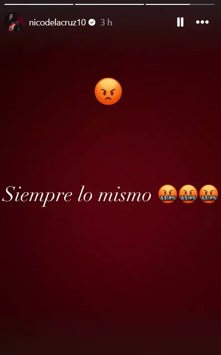 Post de De la Cruz sobre o Árbitro Ramon Abatti Abel