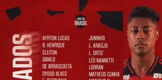 Relacionados do Flamengo para o jogo contra o Botafogo-PB