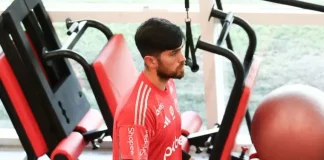 Rossi na academia do Flamengo no Ninho do Urubu
