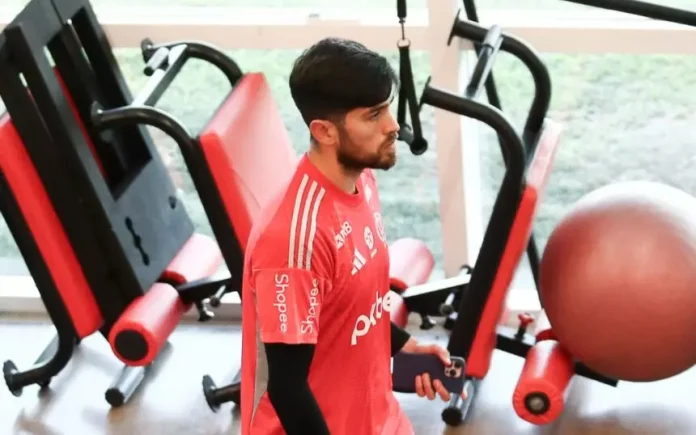 Rossi na academia do Flamengo no Ninho do Urubu