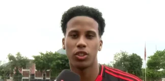 Alan Santos em entrevista após goleada do Flamengo sobre o São Cristóvão pelo sub-20