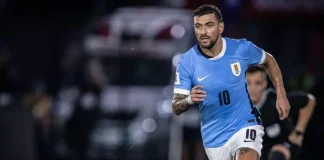 Arrascaeta em campo pela Seleção do Uruguai