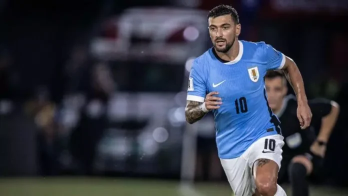 Arrascaeta em campo pela Seleção do Uruguai