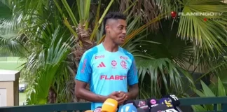Bruno Henrique em entrevista pelo Flamengo