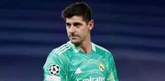 Courtois em campo pelo Real Madrid