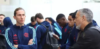 Filipe Luís, Jose Boto e jogadores do Flamengo