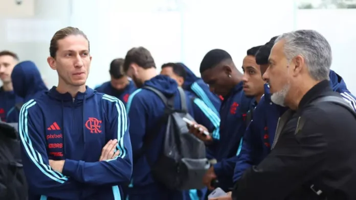 Filipe Luís, Jose Boto e jogadores do Flamengo