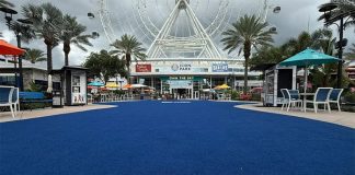 Bandeira da embaixada do Flamengo em Orlando (Foto: Divulgação)