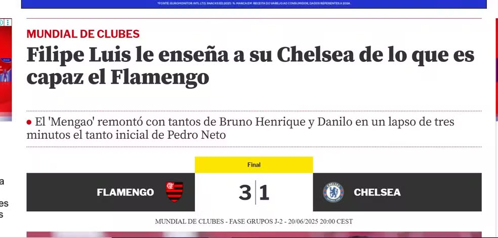 Flamengo 3 x 1 Chelsea - Jornal Mundo Deportivo