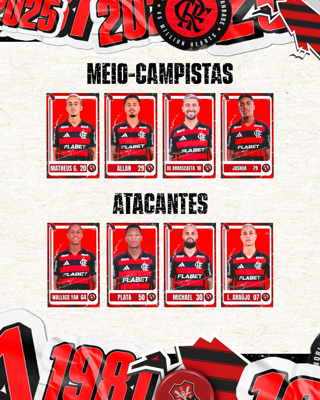 Jogadores do Flamengo inscritos no Mundial de Clubes 2025
