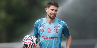 Jorginho em treino do Flamengo em Atlantic City
