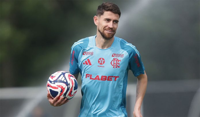 Jorginho em treino do Flamengo em Atlantic City