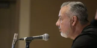 José Boto em coletiva do Flamengo nos USA