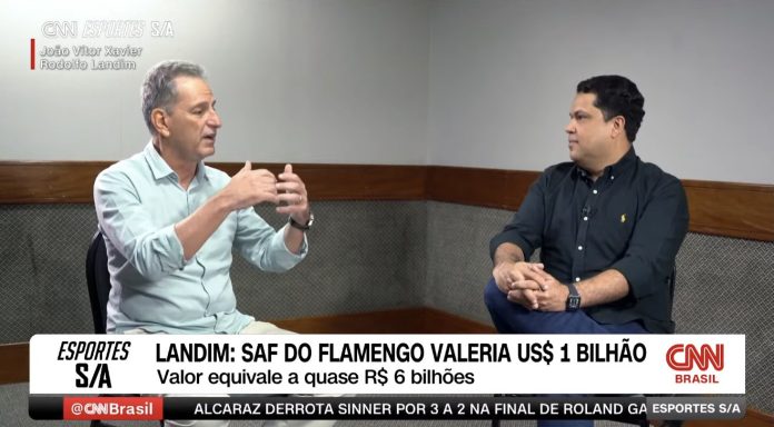 Ex-presidente Rodolfo Landim, em entrevista na CNN